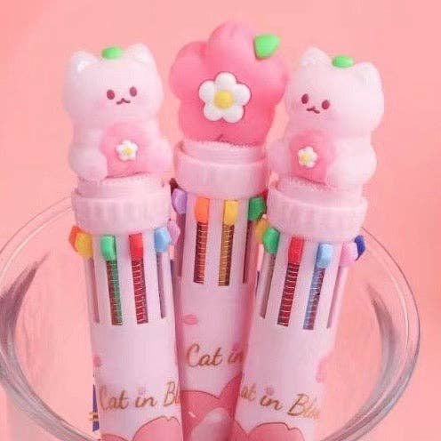 BCmini - Wholesale Pen - SAKURA CAT 10-COLOR RETRACTABLE BALL PEN-36