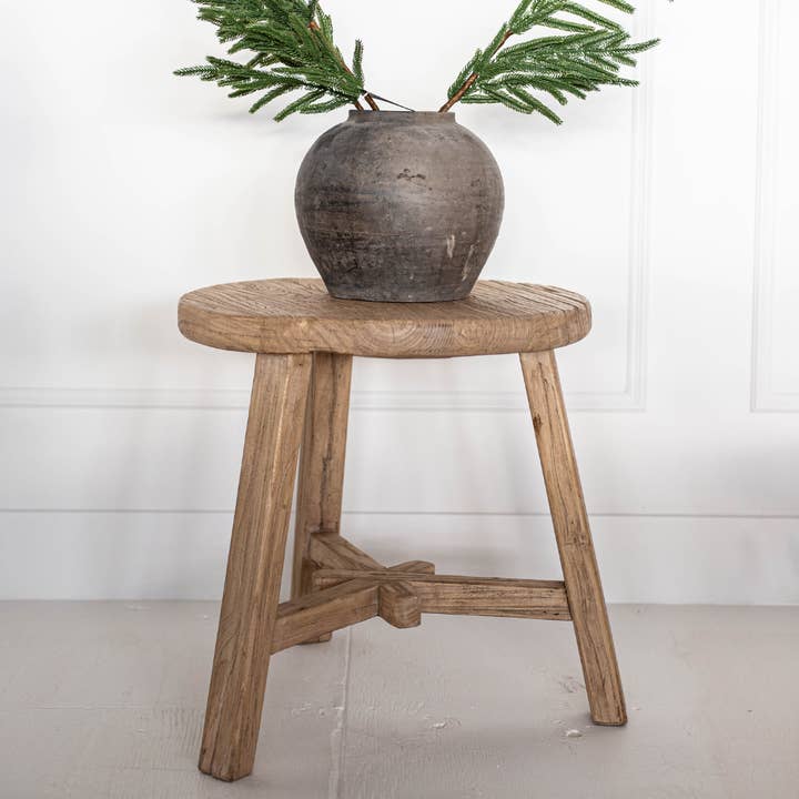 Luxe B Co - Wholesale Side Table - Round Reclaimed Elm Wood Coffee Side Table3