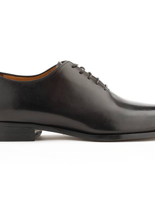Oxford de corte completo con punta lisa, negro envejecido para venta al por mayor de Ace Marks