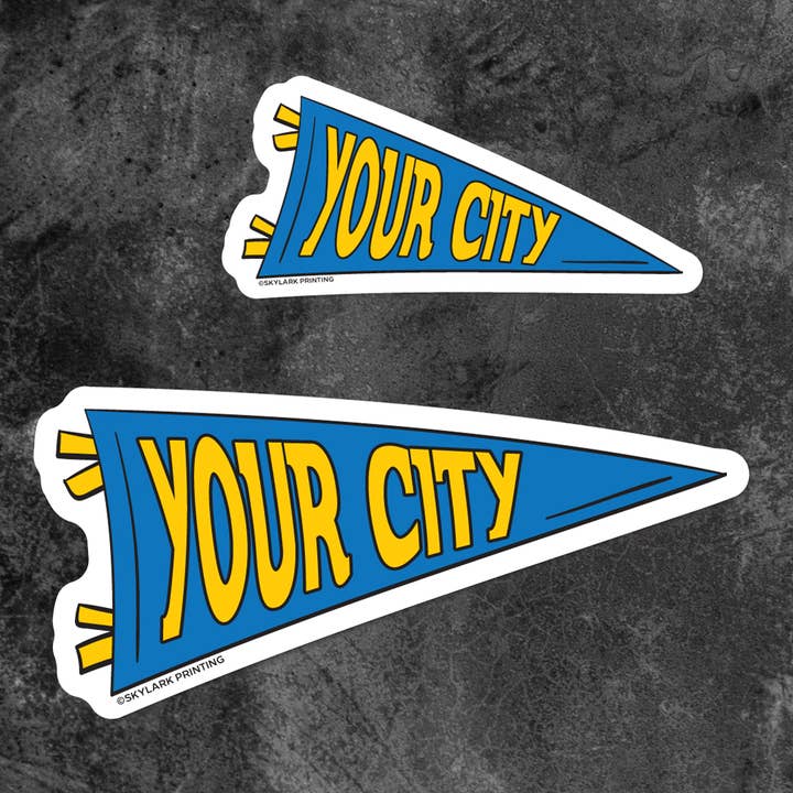 Skylark Printing - Wholesale Sticker - Custom Name Drop Pennant Souvenir Sticker