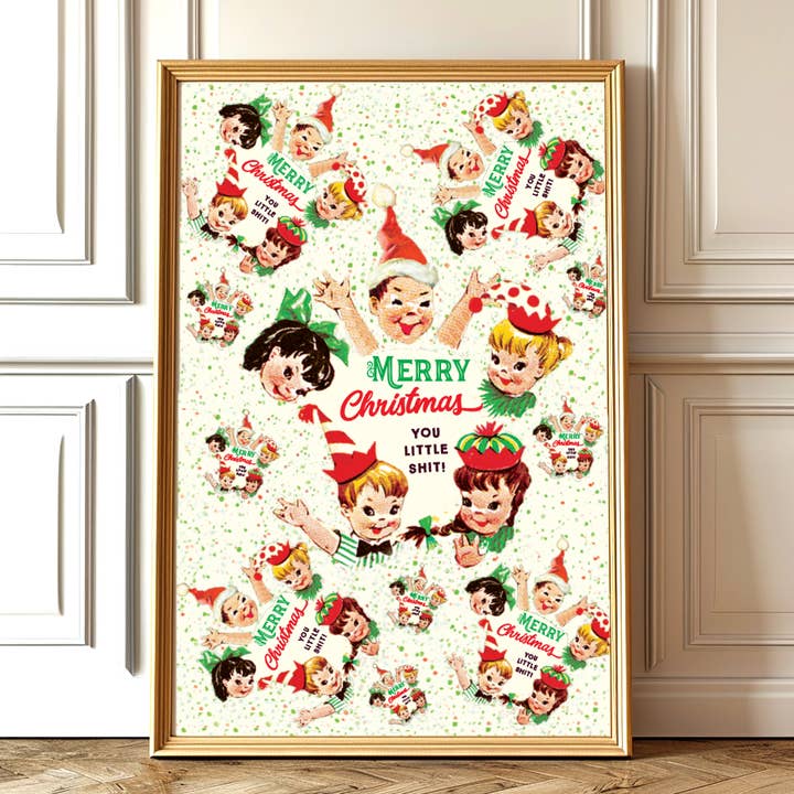 YOU LIL' SHITMAS! Giftwrap rolls or flat for wholesale by offensivedelightful