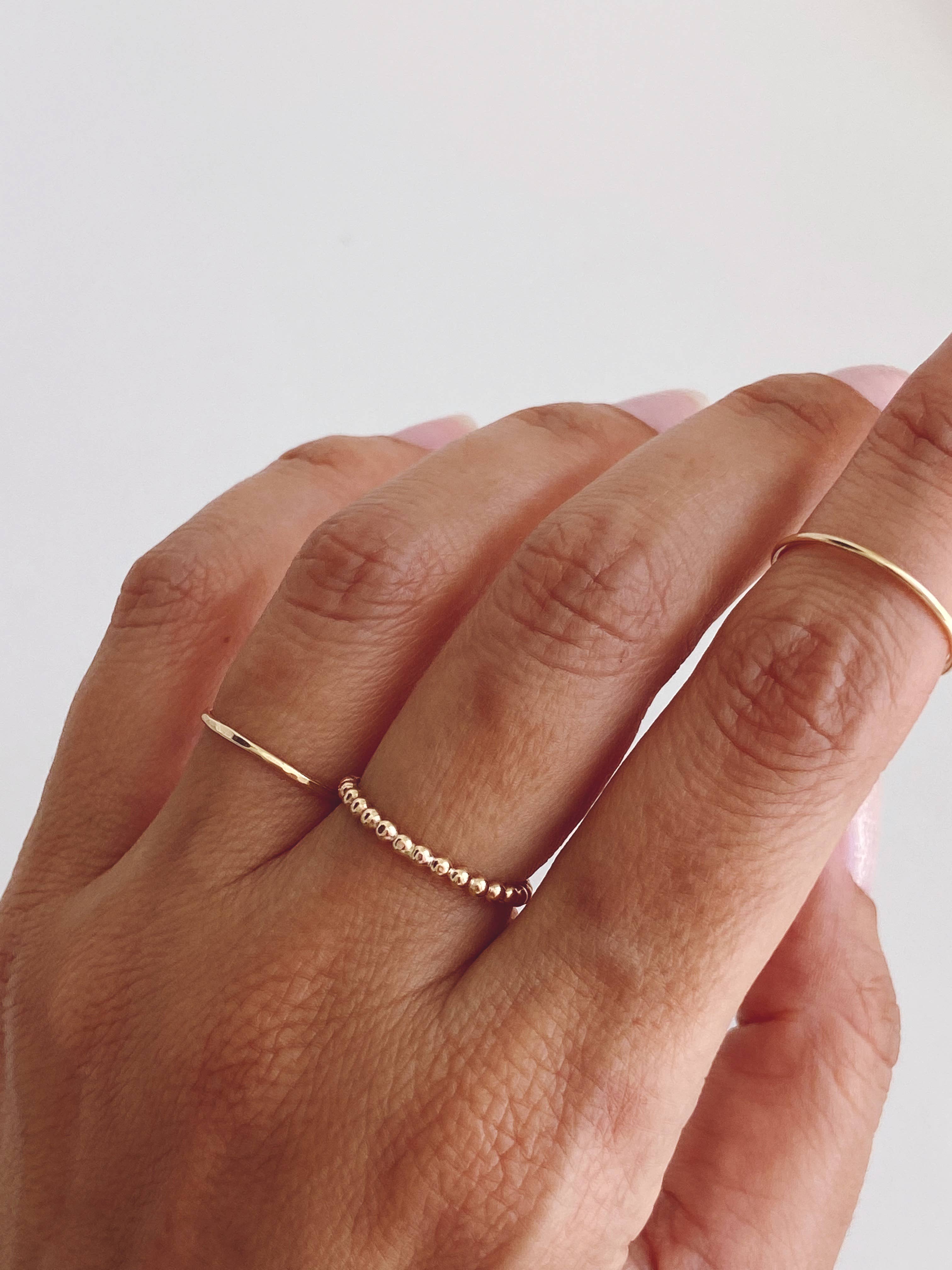 AVA Handmade Jewelry - Wholesale Band/Stacked Ring - Stacking 3 rings set, stackable, beaded, hammered ,thin11