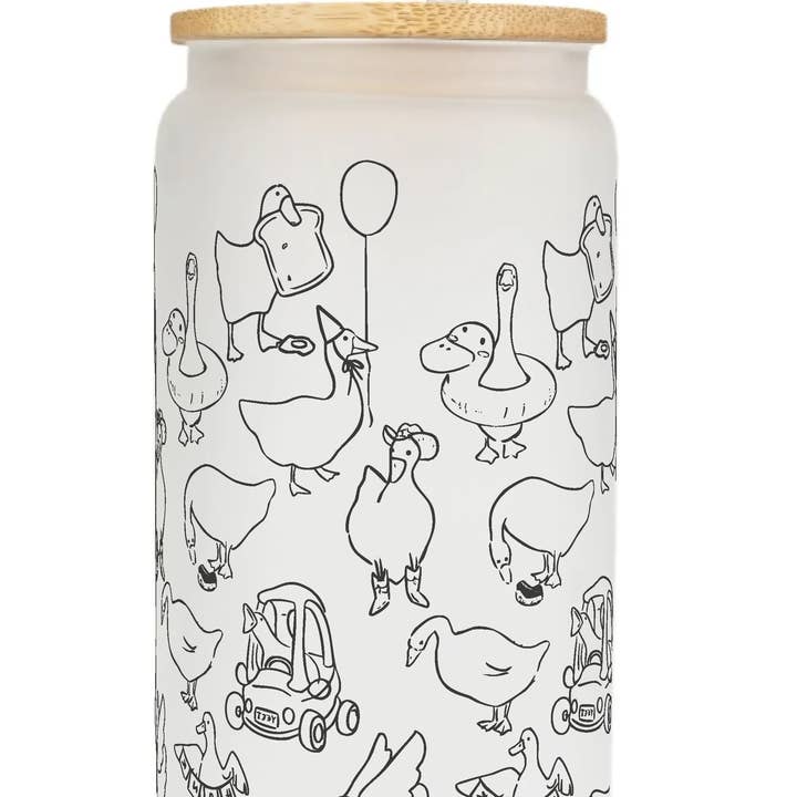 Silly Goose Glass Can for wholesale by Ashley Frye Studio