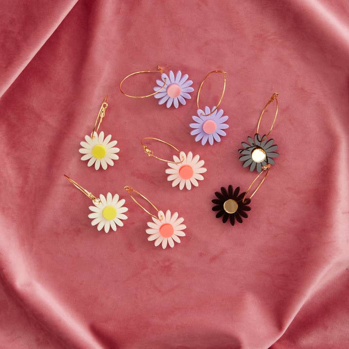 Emeldo - Wholesale Hoop Earrings - Daisy Hoops // Select Daisy Colour + Hoop38