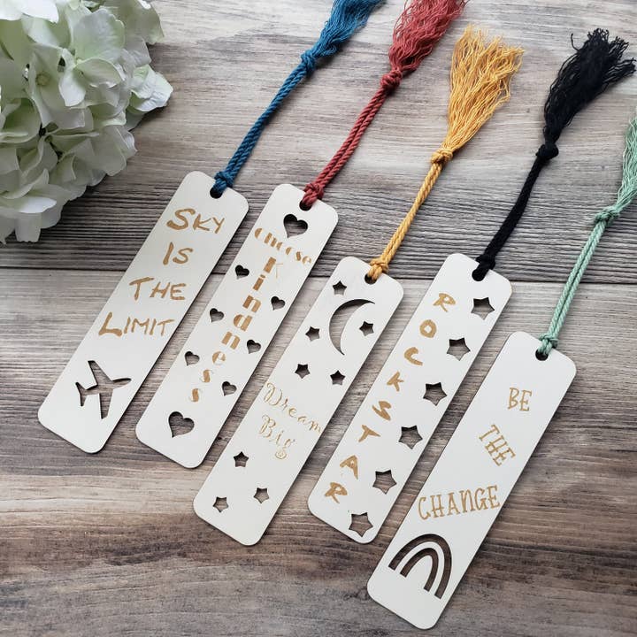 Small Bookmark with cotton tassel- 10 versions for wholesale by Gone Rogue Boutique