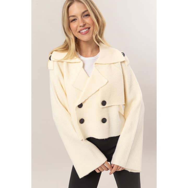 HYFVE - Wholesale Jacket - Women's - Double Breast Sweater Trench Jacket2