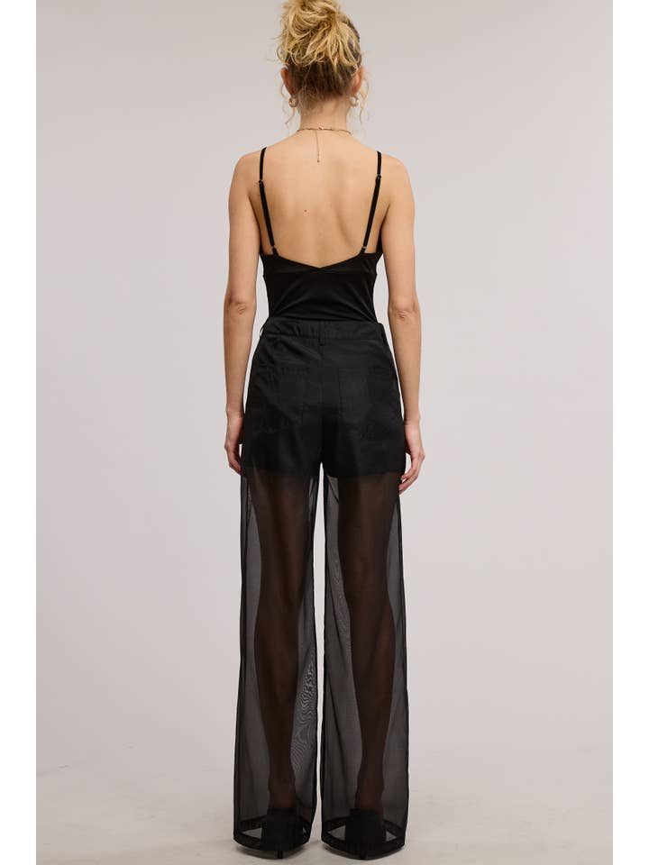 Mimosa - Wholesale Pants - Women's - Straight Leg Sheer Organza Pants with Lined Shorts22