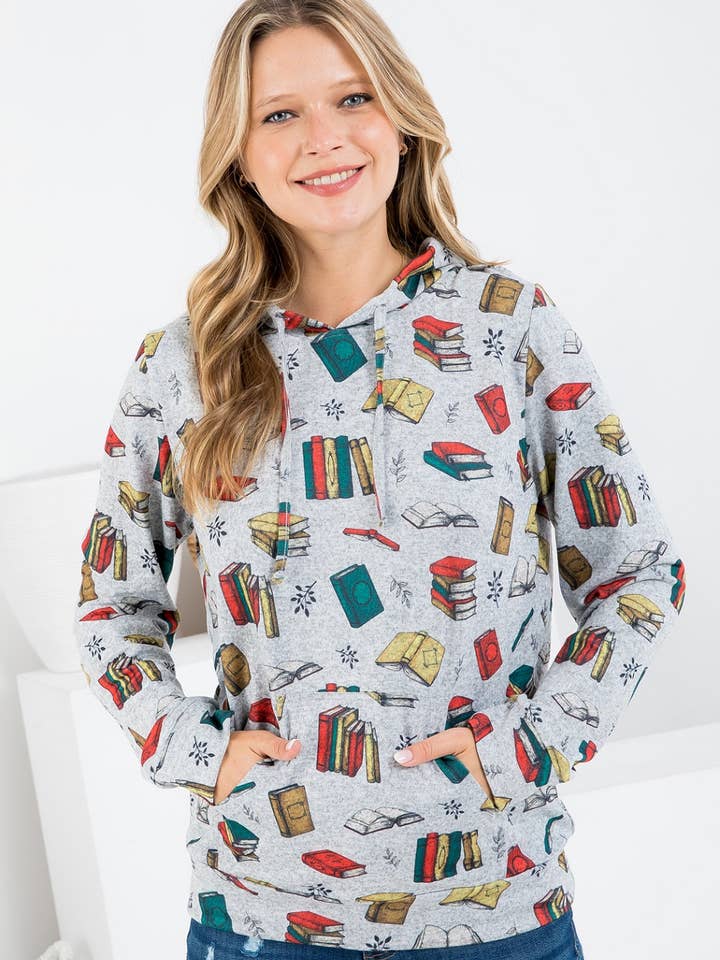 LA Soul - Wholesale Hoodie - Women's - Books print Hoodie With Pocket