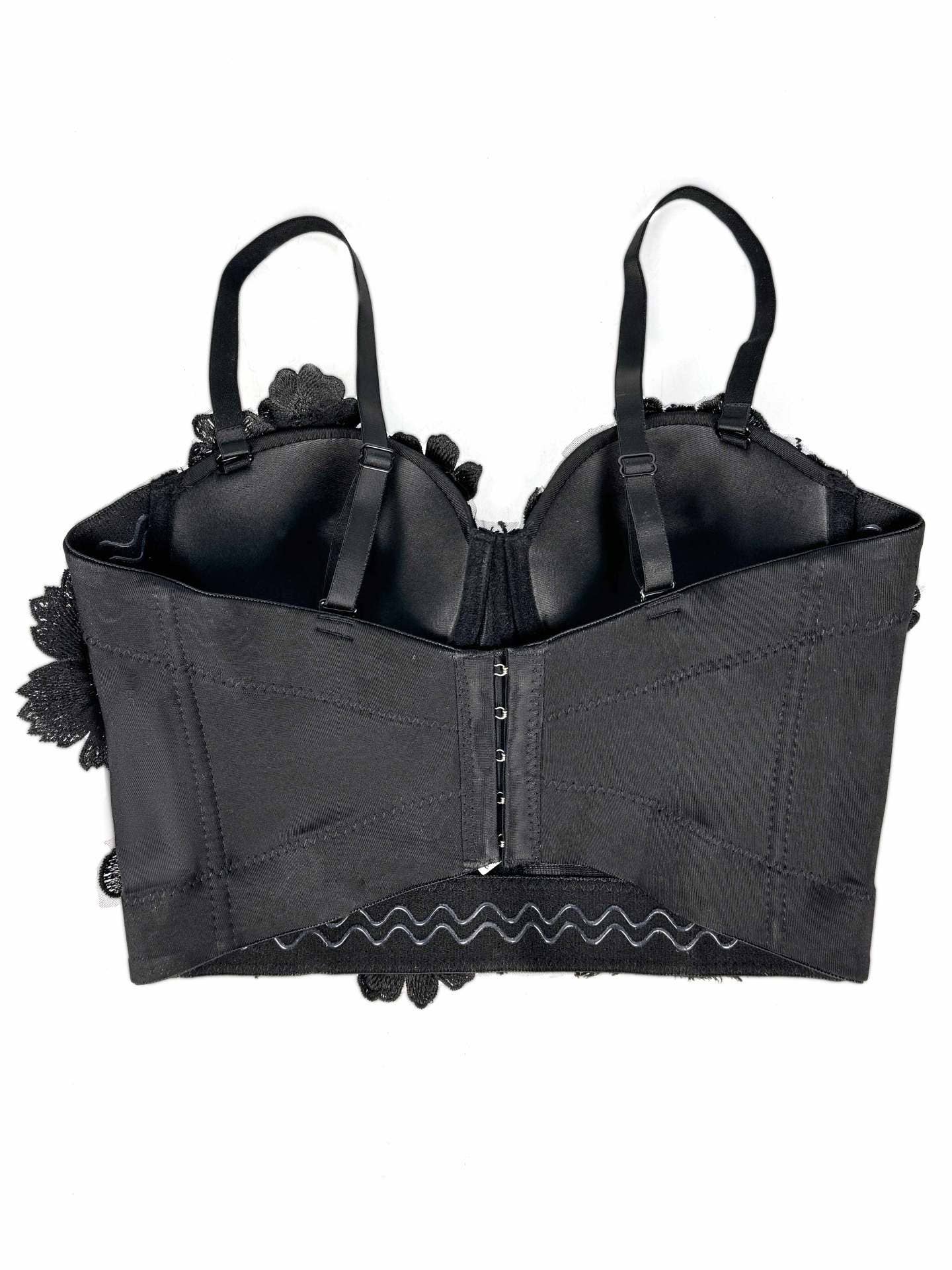 Productseeker – Großhandel Korsett – Damen – 29Y Dreidimensionales Florales Diamant-Trägertop mit Hosenträger9