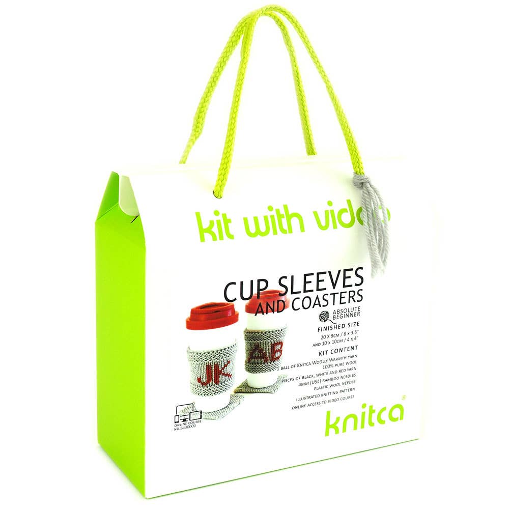 Knitca - Wholesale Knitting/Crochet Supplies - Cup Sleeves and Coasters : learn to knit kit with video1