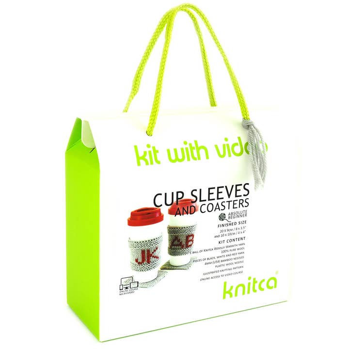 Knitca - Wholesale Knitting/Crochet Supplies - Cup Sleeves and Coasters : learn to knit kit with video1