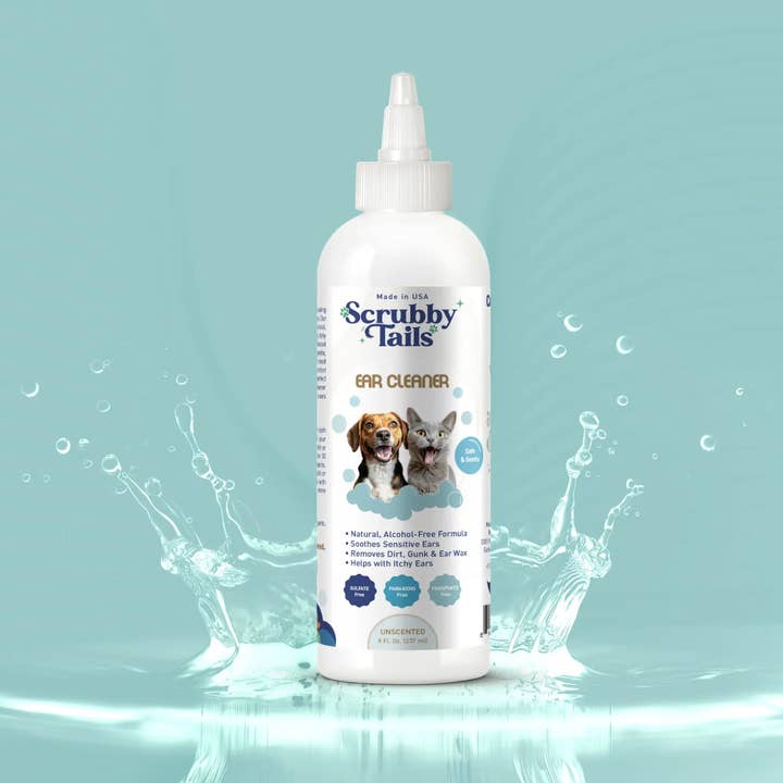 Natural Ear Cleaner For Dogs & Cats - 8 Oz for wholesale by Scrubby Tails