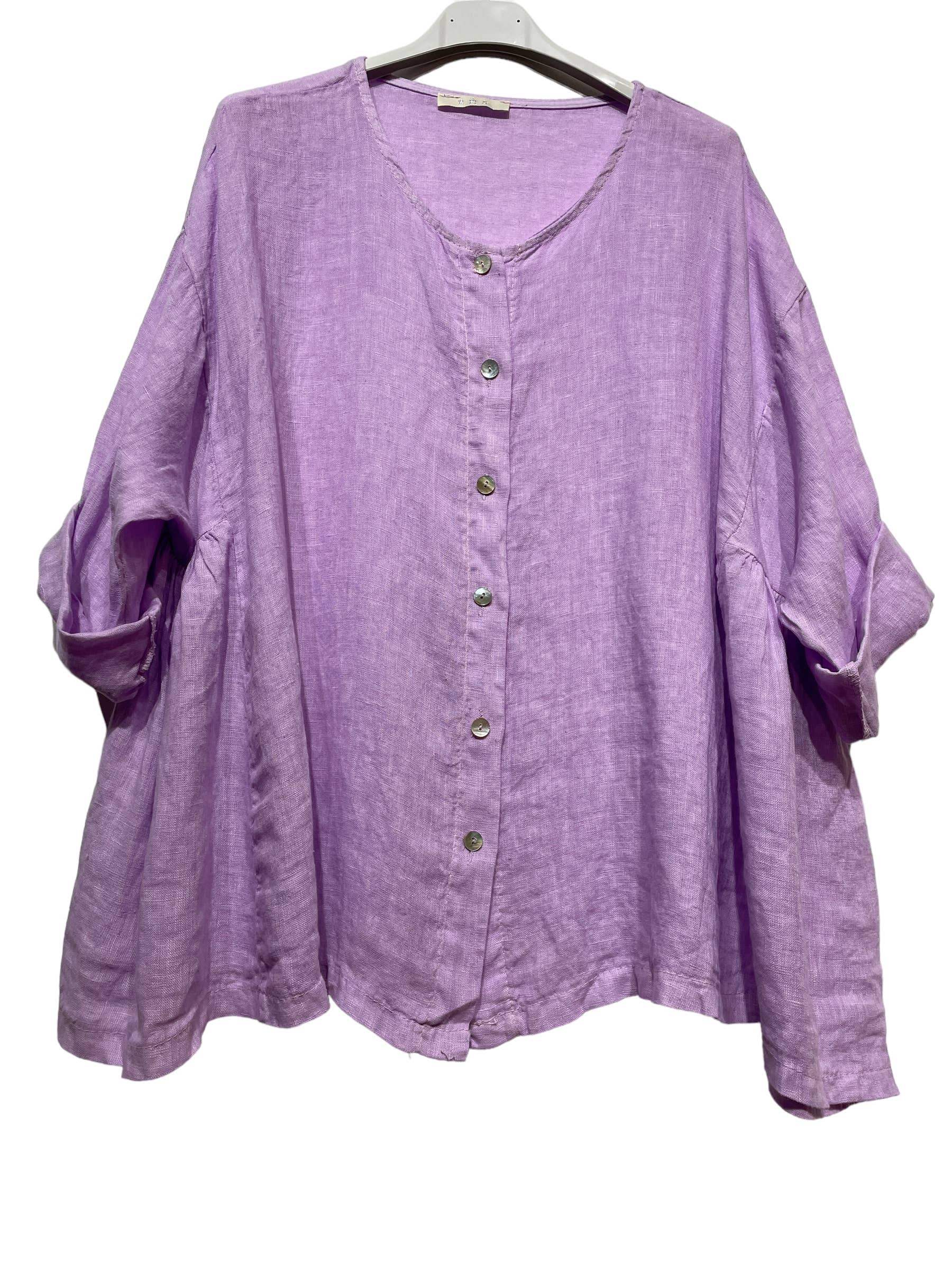 LINEN & COTTON HOUSE – Großhandel Hemd mit Button-down-Kragen – Damen – 61911 Bluse aus Leinen und Baumwolle – Einheitsgröße0
