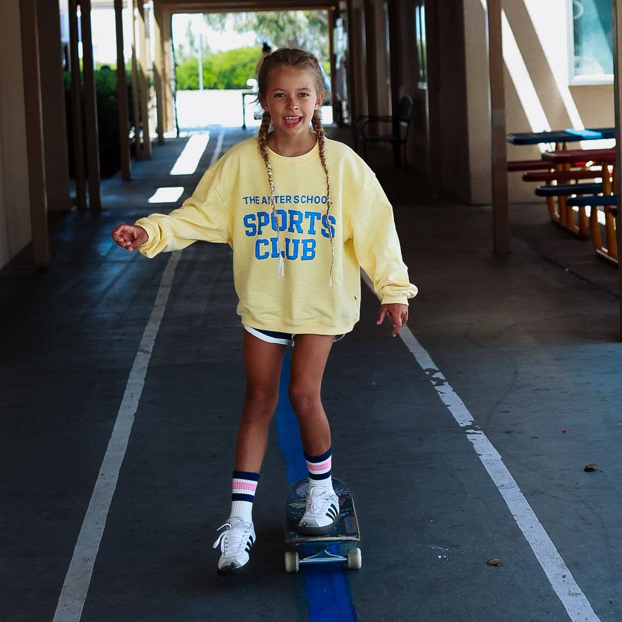 AFTER SCHOOL SPORTS CLUB | BUTTER YELLOW | oversized drop shoulder | KIDS for wholesale on Faire5
