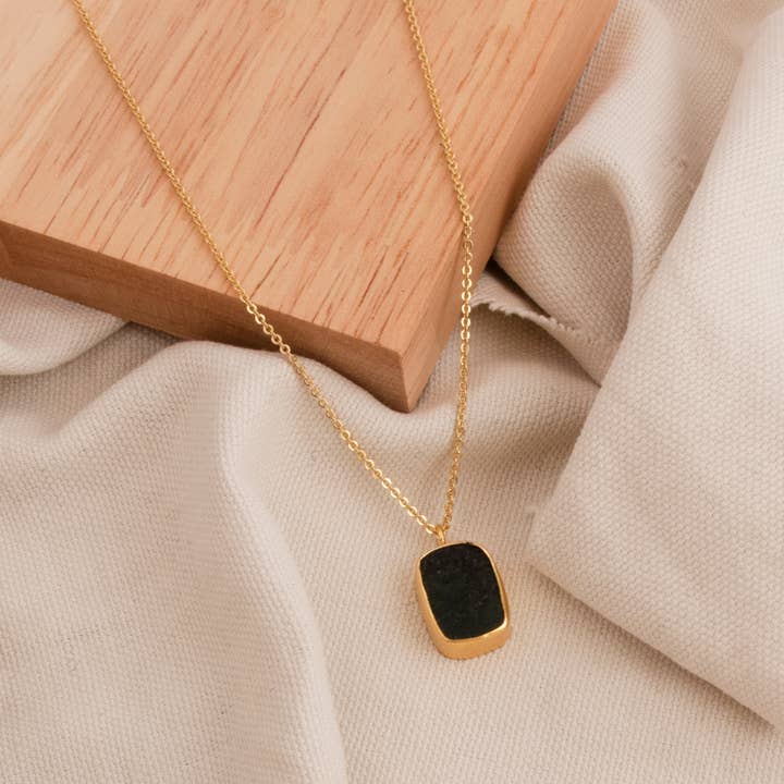 Colares de Colar com Cristal de Ágata Musgosa Feitos à Mão com Banho de Ouro por atacado de El Joyero