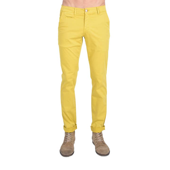 Slim Fit Chino Pants - Mustard Yellow for wholesale by EIGHT X