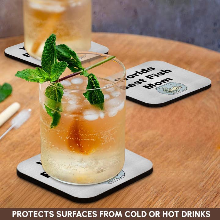 3dRose - Wholesale Coasters - 3dRose, Image Of Worlds Best Fish Mom, Coaster9