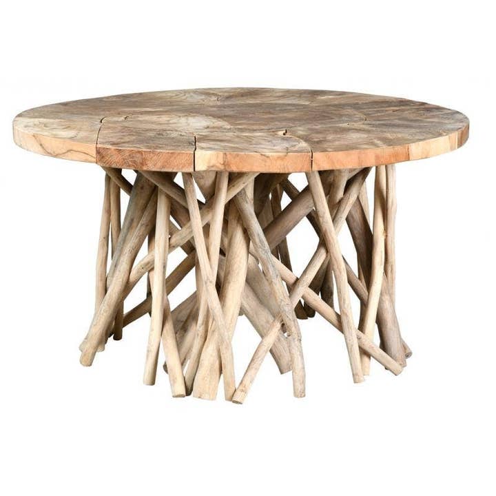 Aubry Gaspard - Wholesale Side Table - Puzzle teak round table