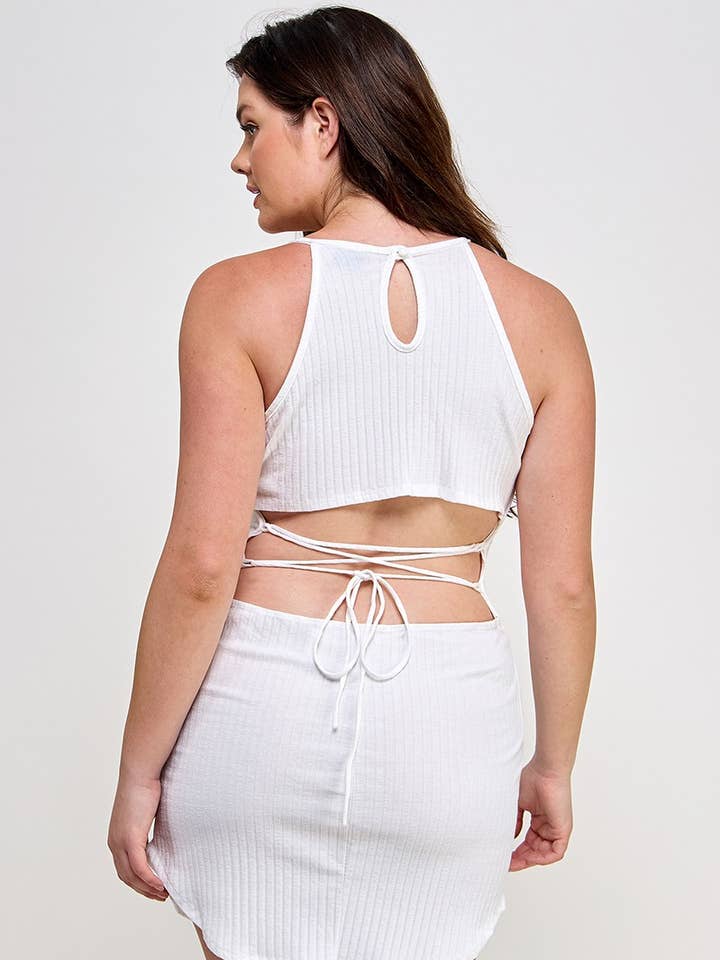 Plus Size Cotton Rib Back Lace Up Dress
14244-D
for wholesale by Haute Fox Plus Size & Contemporary