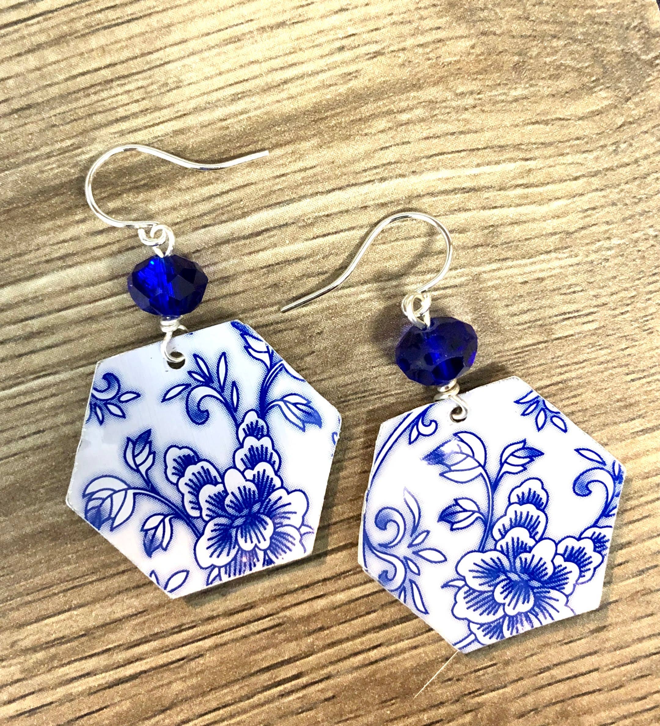 TTE Designs - Wholesale Dangle Earrings - Best Sellers - Set of 12 Recycled Vintage Tin Earrings 4