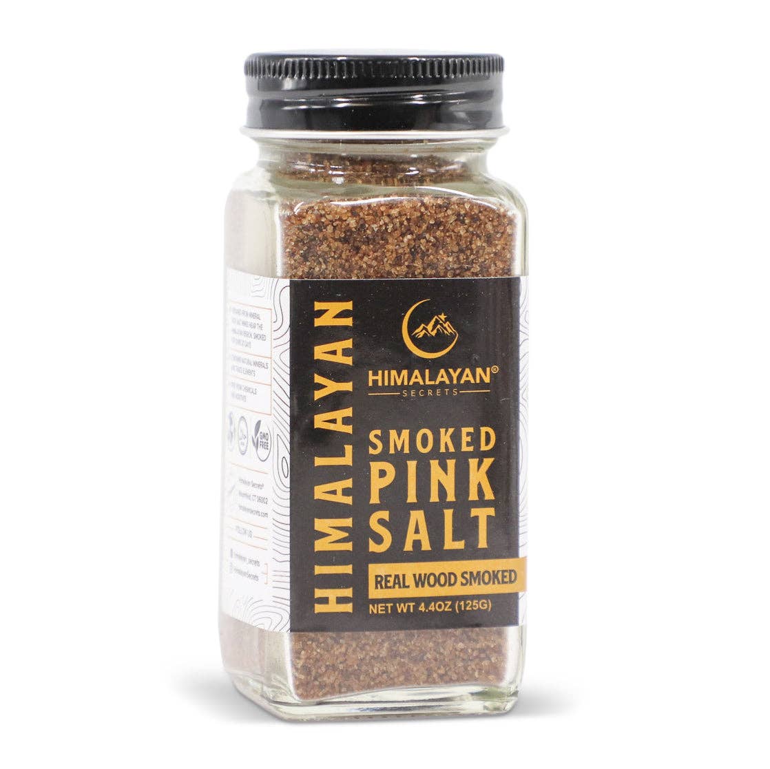 Himalayan Secrets - Wholesale Salt - 4.4 oz French Glass Himalayan Smoked Pink Salt Shaker - Real Wood Smoked1