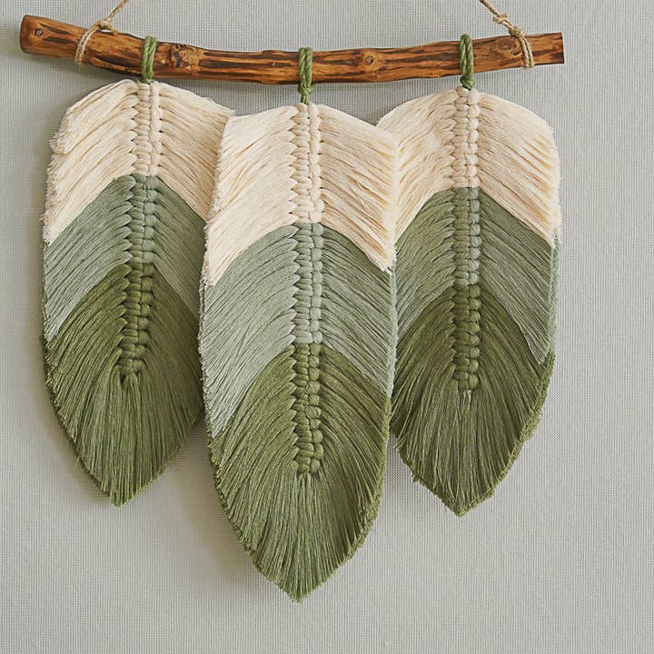Macrame Leaves Wall Hanging L21 for wholesale by BeanDaikon