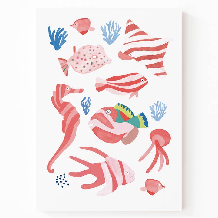 Babybird – wholesale Poster – Flerfärgade fiskar, Dekorativ Affisch, A3
