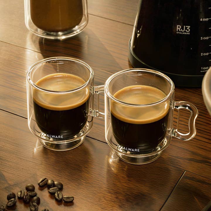 Dobbeltvægget espressoglas - 120 ml / 4 oz (Sæt med 2) for engroshandel hos Ovalware