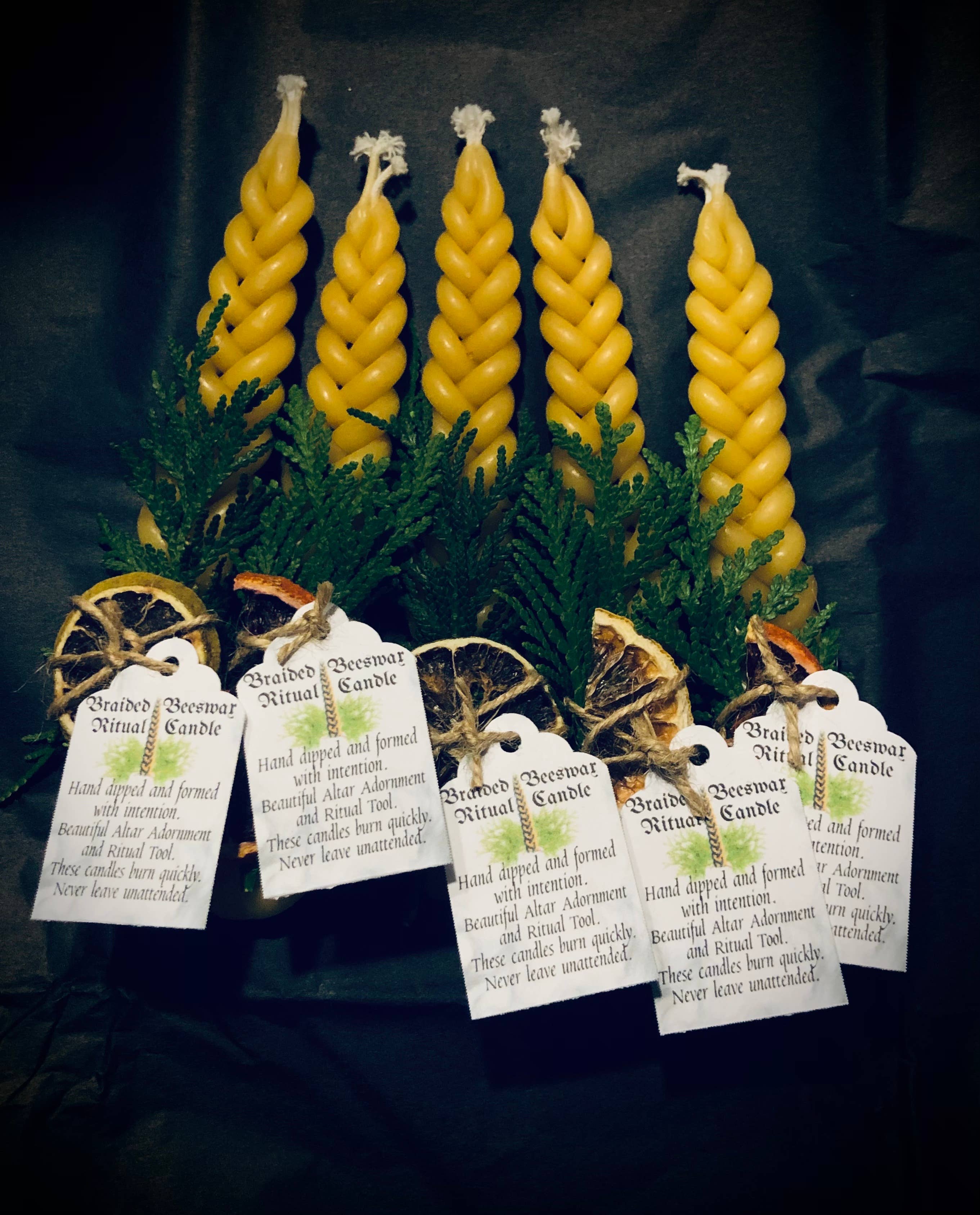 BlakByrd Botanika – Vela/castiçal cónico por atacado – Velas Trançadas de Cera de Abelha1