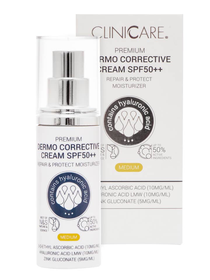 PREMIUM DERMO CORRECTIVE CREAM (SPF50) - MEDIUM, 30 ml for wholesale by CLINICCARE
