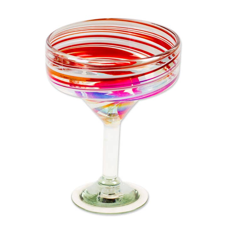 NOVICA - Wholesale Cocktail/Liquor Glass - Novica Handmade Handblown Margarita Glasses (Pair)
