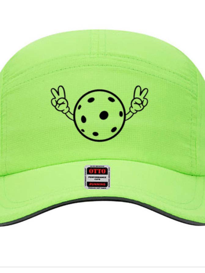 Casquette de performance Pickleball avec signe de paix (couleur fluorescente) pour la vente par B6B clothing and apparel