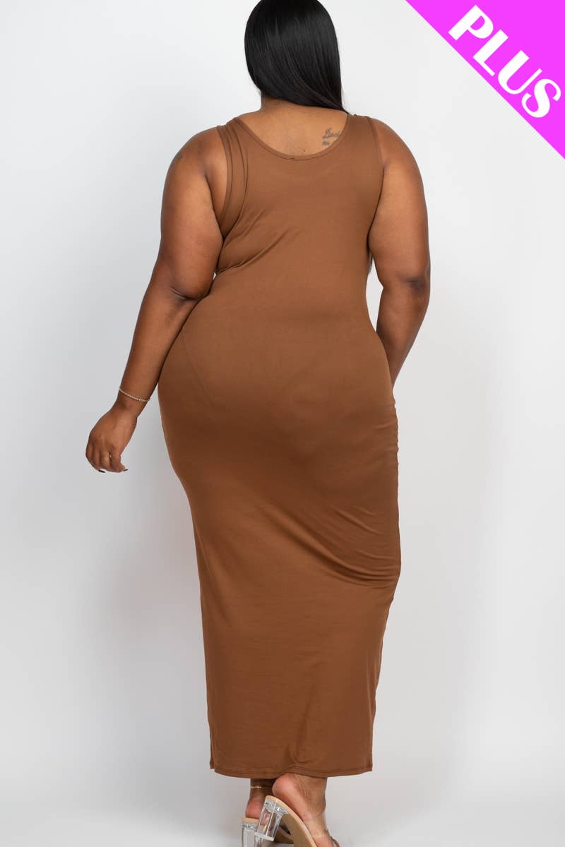 CAPELLA APPAREL - Vente Robe – femme - Robe maxi basique sans manches grande taille14