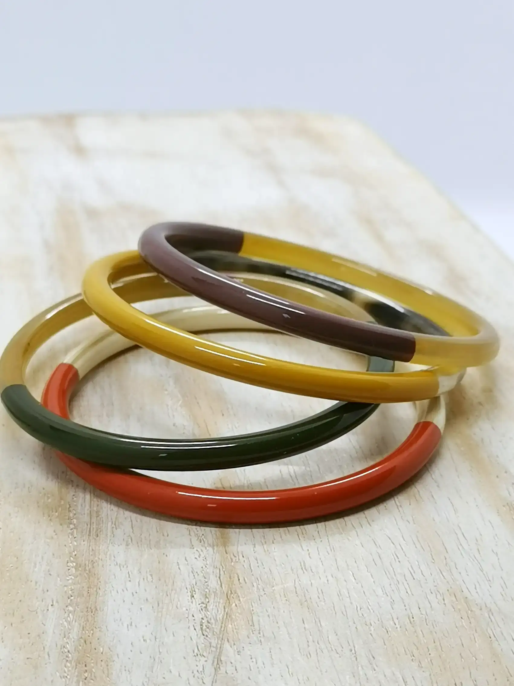 Nayda Diaries - Wholesale Cuff Bracelet - Khaki horn bangle2