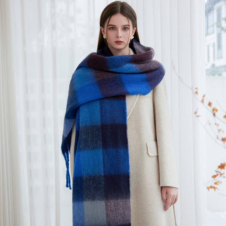 NINEXIS - Wholesale Scarf - Women's - CWASC1578_WINTER PLAID THICKENED WARM SCARF SHAWL28