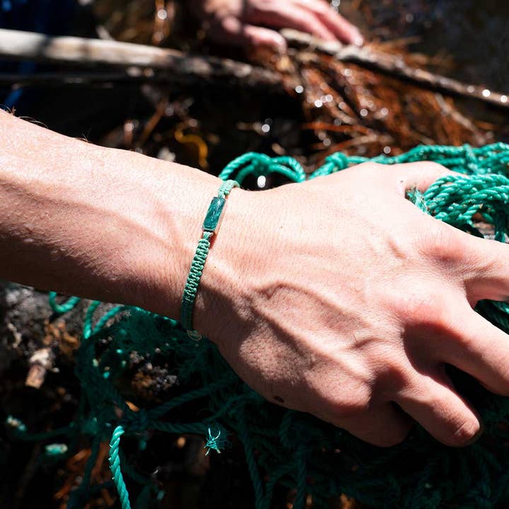 4ocean - Vente Bracelet tissé/tressé - Bracelet 4ocean Ghost Net vert - lot de 63