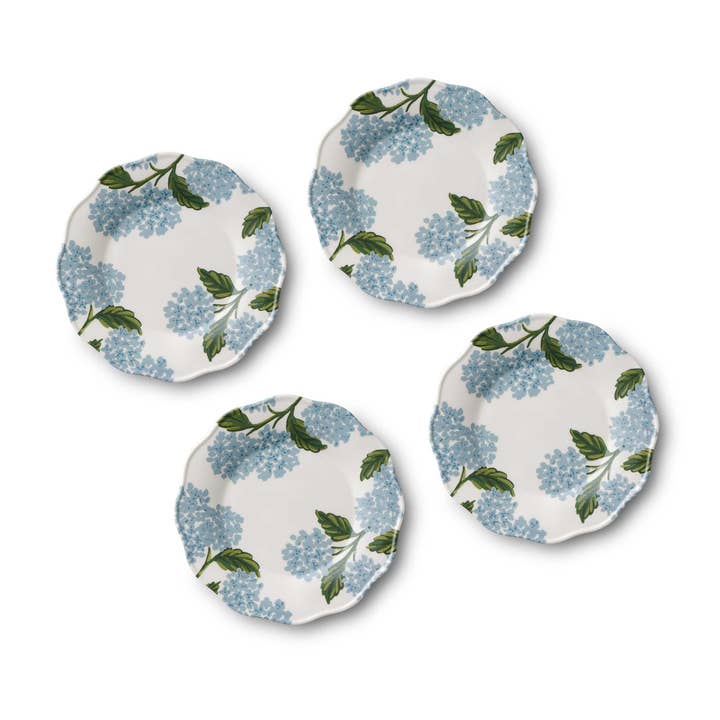Hydrangea Melamine Dessert Plates for wholesale by Rifle Paper Co.