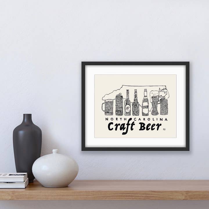 North Carolina Craft Beer Print, North Carolina Decor for wholesale by Prints By Preetha