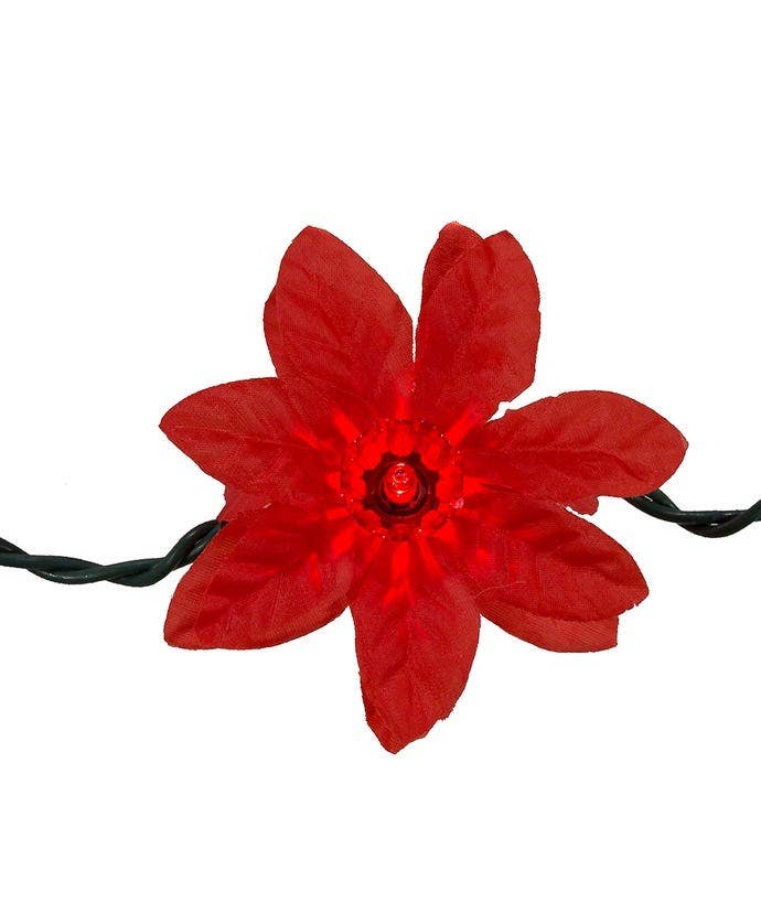Kurt S. Adler, Inc. - Wholesale String Lights - 20/L RED POINSETTIA LIGHT SET2
