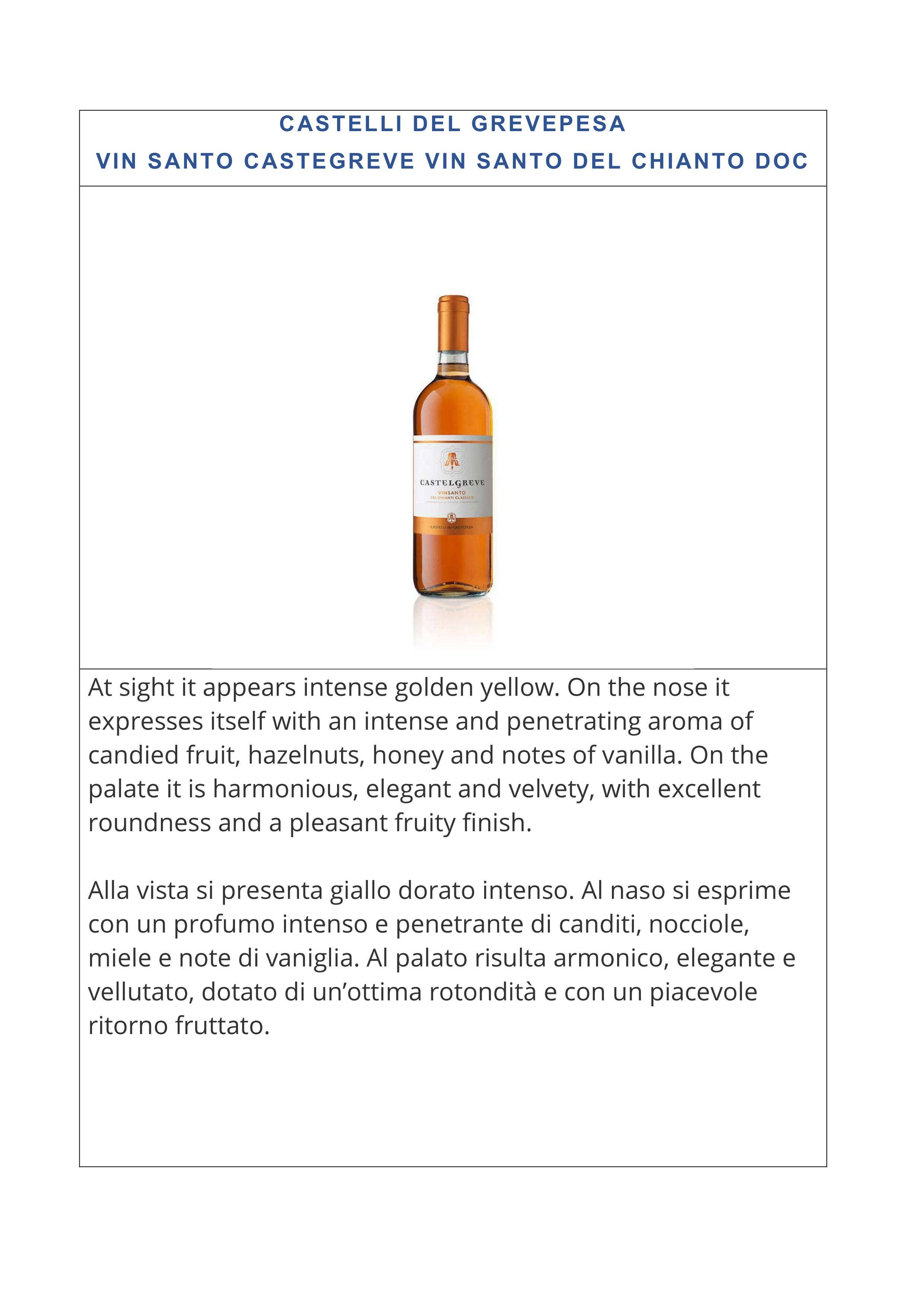 Metina SAS - Venta al por mayor Vino blanco - Viña Santo del Chianti DOC Castelli del Grevepesa2