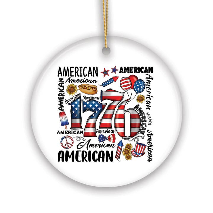 1776 Patriotisk kunst med amerikansk symbolik ornament for engroshandel hos OrnamentallyYou