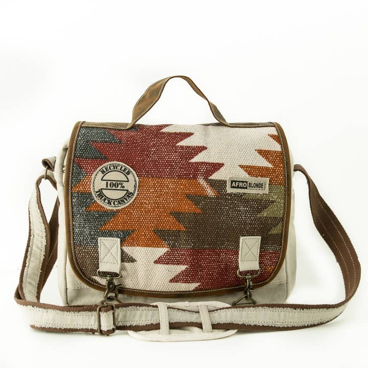 Aztec Warrior Messenger Bag Large for wholesale by AFROBLONDE ROAD GEAR