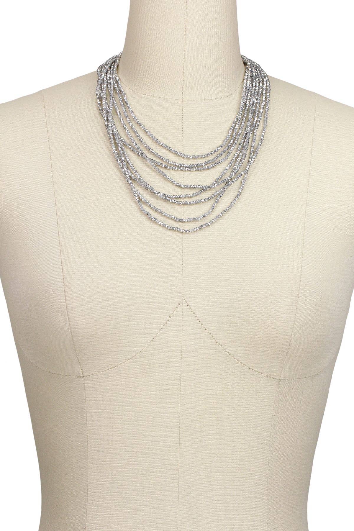 Veroma Gifts - Wholesale Beaded/Pearl Necklace - Multi Strand Short Crystal Necklace - Shimmering Glass Beads3