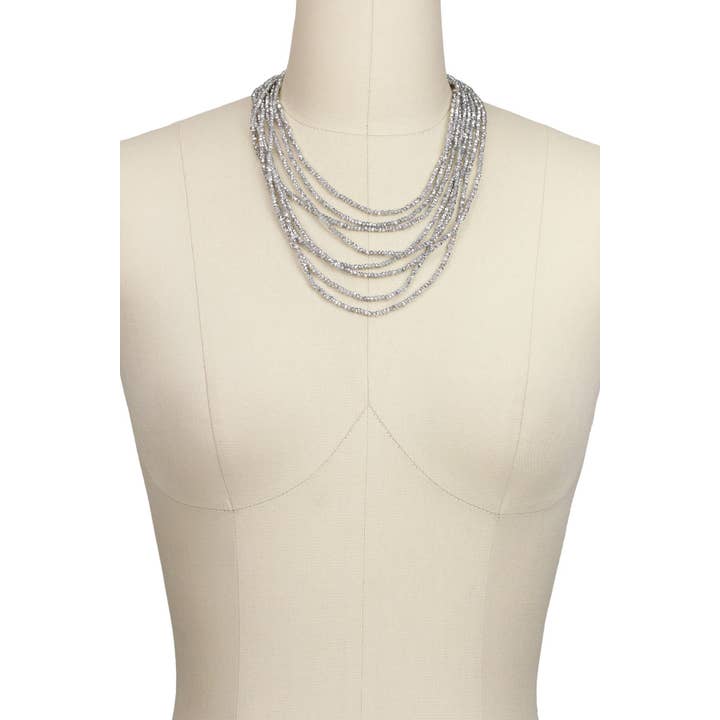 Veroma Gifts - Wholesale Beaded/Pearl Necklace - Multi Strand Short Crystal Necklace - Shimmering Glass Beads3