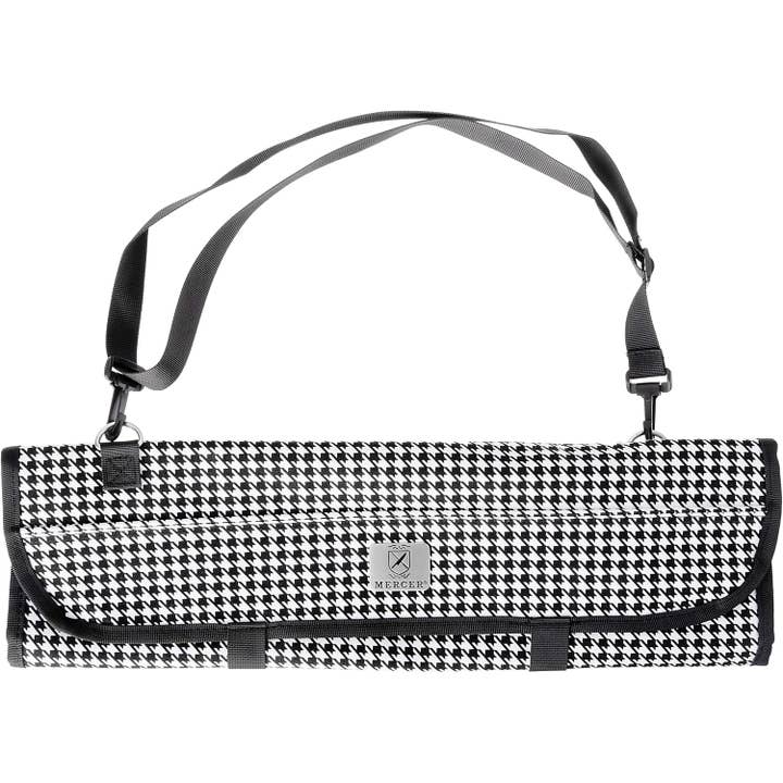 Mercer Culinary 7-Pocket Knife Roll, Houndstooth for wholesale by Barfly Mixology Gear & Mercer Culinary