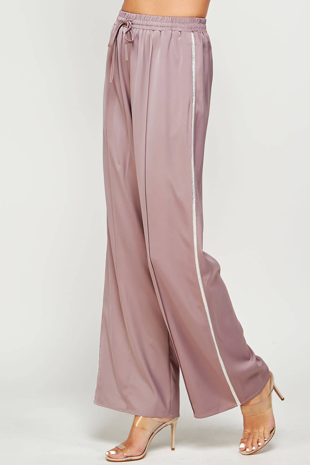 Strut & Bolt - Wholesale Pants - Women's - Rhinestone Trim Satin Track Pants21