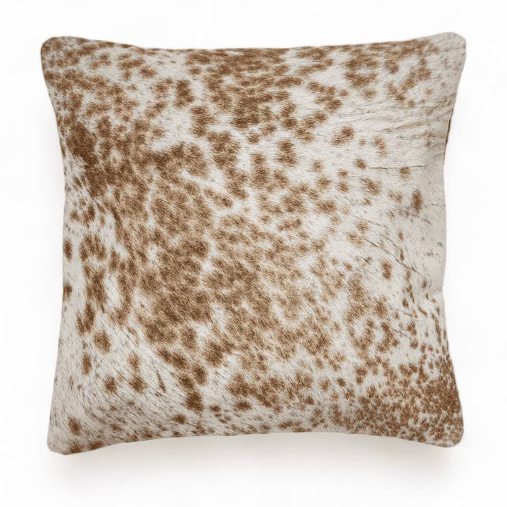 Ranch Junkie - Wholesale Throw Pillow Cover - 18x18 Caramel Brown Genuine Cowhide Pillow Covers Double Sided Highlands Cowhide Pillow2