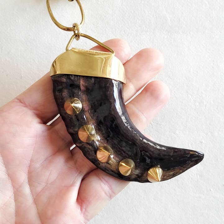 Bisjoux – Engroshandel Halskæde med vedhæng – Messing antler Horn store kæde link vedhæng halskæde6