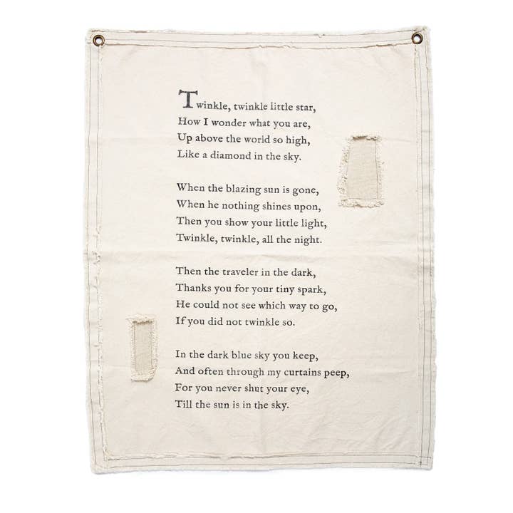 Twinkle Little Star Canvas Wall Hanging 31.5" x 40" for wholesale by Sugarboo & Co