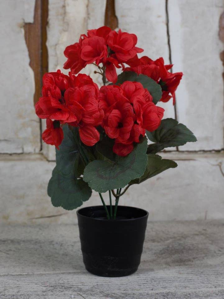 Red Geranium Pot for wholesale by Wholesale Home Decor